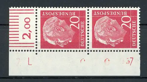 Bund 185 y DZ 7 (L) postfrisch Eckrand oben links #IT825