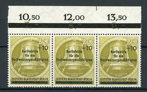 Berlin waag. 3er Streifen 155 postfrisch Steuerstrich #IT859