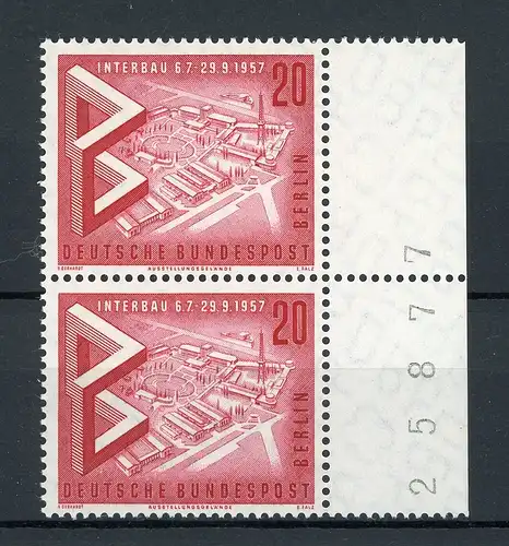 Berlin senkr. Paar 161 postfrisch Bogenzählnummer rechts #IT876
