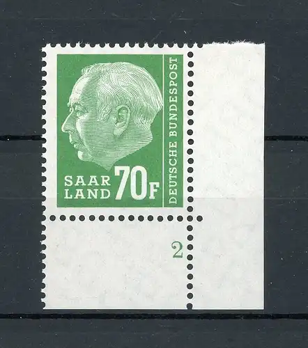 Saarland 423 postfrisch FN/ Formnummer 2 #IT802