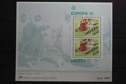 Portugal Madeira Block 2 mit 70 postfrisch #UQ543