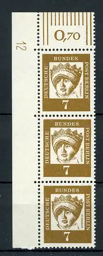 Berlin senkr. 3er Streifen 200 DZ 12 postfrisch #IT958