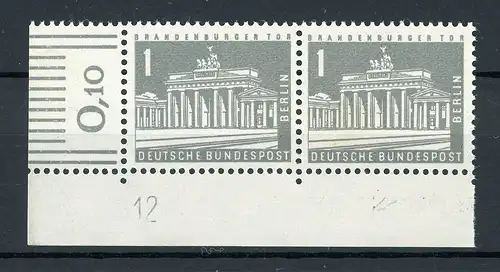 Berlin waag. Paar Unterrand 140 y DZ 12 postfrisch #IT834