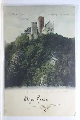 AK Eisenach Wartburg von Süden 1901 #PI446