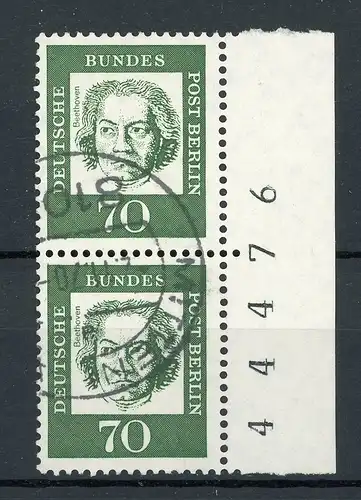Berlin senkr. Paar 210 gestempelt Bogenzählnummer #IU586