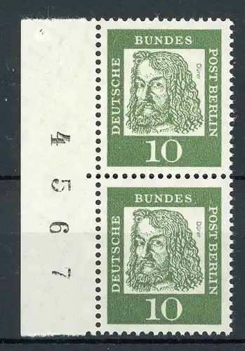 Berlin senkr. Paar 202 postfrisch Bogenzählnummer #IT971