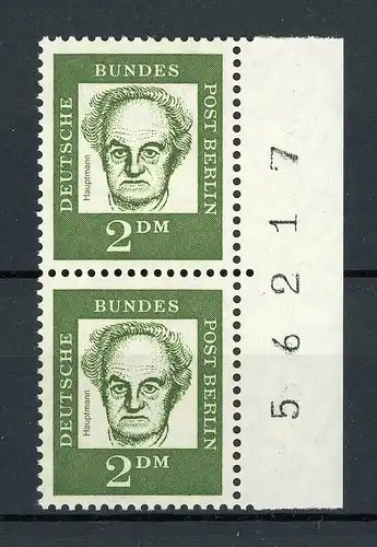 Berlin senkr. Paar 213 postfrisch Bogenzählnummer #IU591