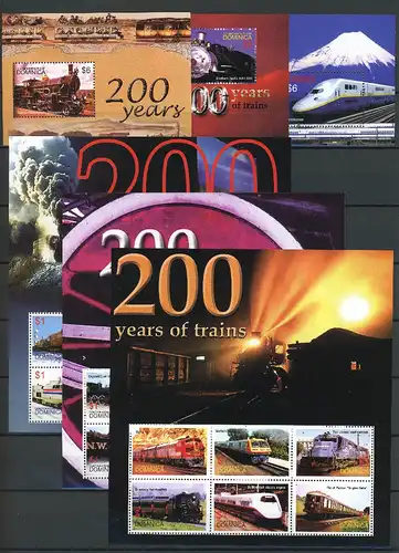 Dominica 3578-3595, Block 498-500 postfrisch Eisenbahn #IM078