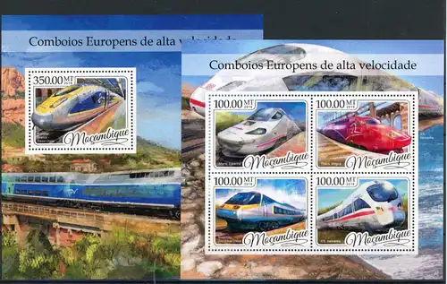 Mocambique Klb 8809 -8812, Block 1202 postfrisch Eisenbahn #IV476