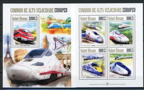 Guinea Bissau Klb 6803-6806, Block 1194 postfrisch Eisenbahn #IV446