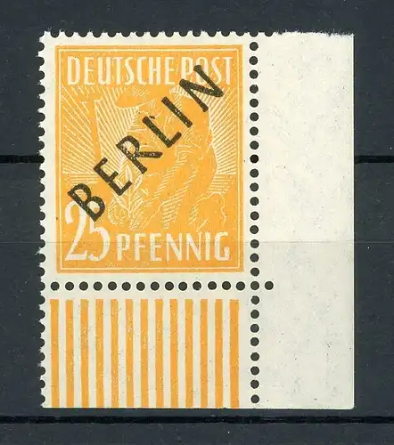 Berlin 10 postfrisch Eckrand unten rechts, geprüft #IU573