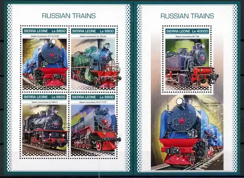 Sierra Leone 10360-10363 + Block 1581 postfrisch Eisenbahn #IX028