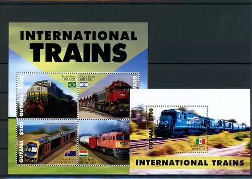 Guyana 8778 -8781, Block 900 postfrisch Eisenbahn #IV463