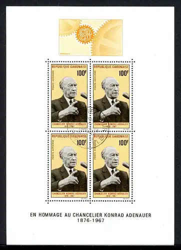 Gabun Block 9 gestempelt Adenauer #IU662