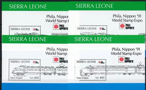 Sierra Leone Bl 155-158 postfrisch Eisenbahn #IV487
