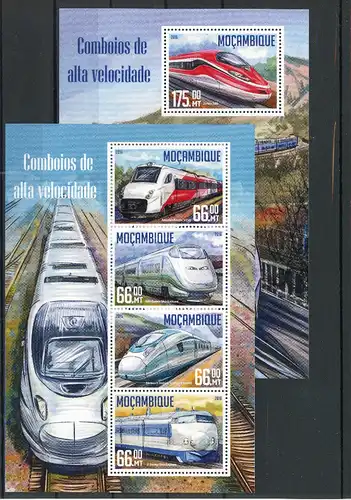 Mocambique Klb 8469 -8472, Block 1134 postfrisch Eisenbahn #IV477