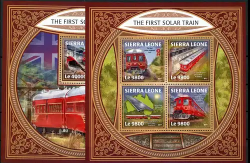 Sierra Leone 9225-9228 + Bl 1374 postfrisch Eisenbahn #IX004