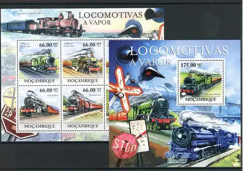 Mocambique Klb. 5295 -5300, Block 560 postfrisch Eisenbahn #IV472