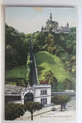 AK Luzern Gütschbahn und Hotel Gütsch 1909 #PI536