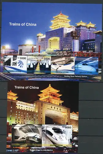 Sierra Leone 5901-5904 + Bl 709 postfrisch Eisenbahn #IM092