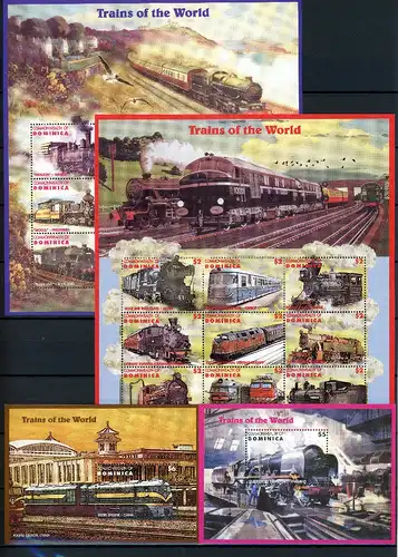 Dominica 2113-2130, Block 306-307 postfrisch Eisenbahn #IM076