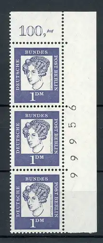 Berlin 212 postfrisch Bogenzählnummer, Eckrand oben rechts #IU590