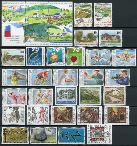 Liechtenstein Jahrgang 1999 postfrisch #HU122