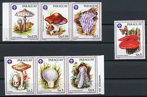 Paraguay 3950-3956 postfrisch Pilze #IF494