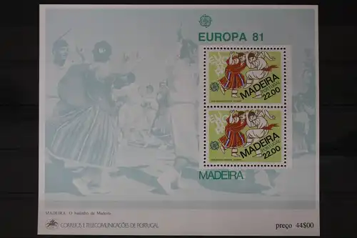 Portugal Madeira Block 2 mit 70 postfrisch Europa #UV025