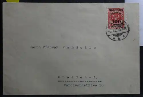 Memel 127 auf Brief als Einzelfrankatur #BA911