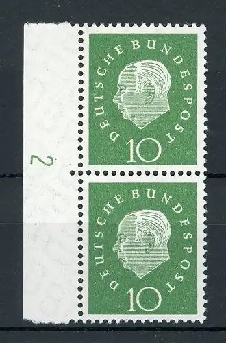 Bund senkr. Paar 303 postfrisch DZ 2 links #IV110