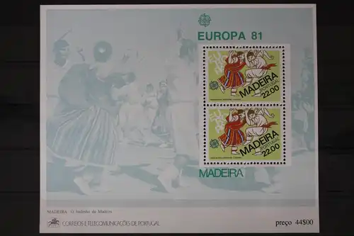 Portugal Madeira Block 2 mit 70 postfrisch Europa #UV022