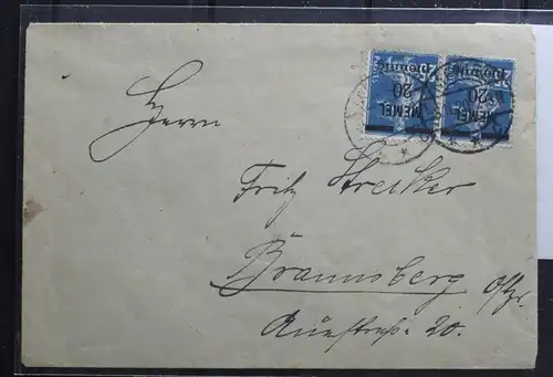 Memel auf Brief als Mehrfachfrankatur als Paar #BB102