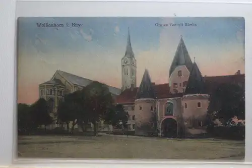 AK Weißenhorn in Bayern Oberes Tor mit Kirche 1923 #PI701