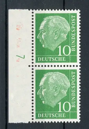 Bund 183 y DZ 7 postfrisch im senkr. Paar #JJ475