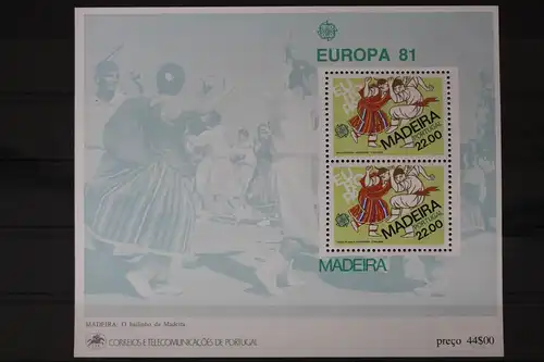 Portugal Madeira Block 2 mit 70 postfrisch Europa #UV019