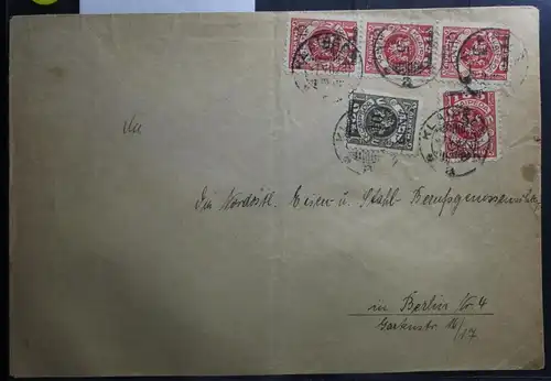 Memel 4x 180, 181 auf Brief als Mischfrankatur #BA989