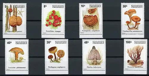 Zaire (Kongo) 597-604 postfrisch Pilze #IF493