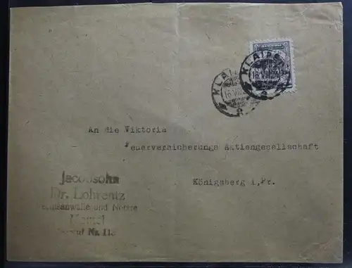 Memel 168 auf Brief als Einzelfrankatur #BB061