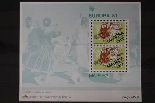 Portugal Madeira Block 2 mit 70 postfrisch Europa #UV023
