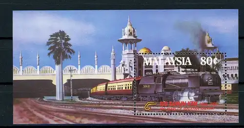 Malaysia Block 3 postfrisch Eisenbahn #IX058
