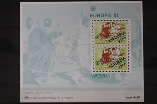 Portugal Madeira Block 2 mit 70 postfrisch Europa #UV027