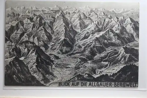 AK Blick auf die Allgäuer-Bergwelt Panoramakarte Nr. 32 #PI568