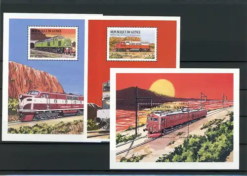 Guinea Block 601-603 postfrisch Eisenbahn #IX046