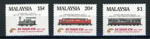 Malaysia 304-306 postfrisch Eisenbahn #IX057