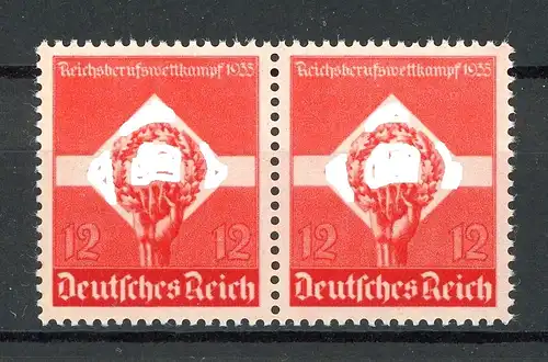 Deutsches Reich 572 y postfrisch waag. Paar geprüft #HO577