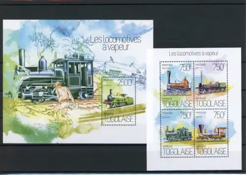 Togo Kleinbogen 5441-5444, Block 910 postfrisch Eisenbahn #IX072