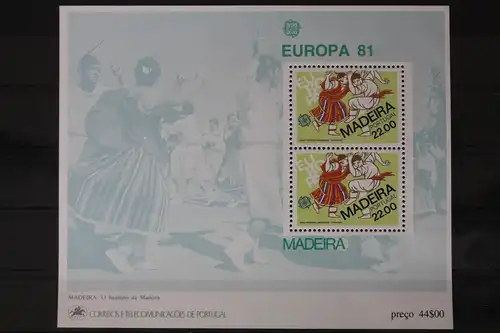 Portugal Madeira Block 2 mit 70 postfrisch Europa #UV026