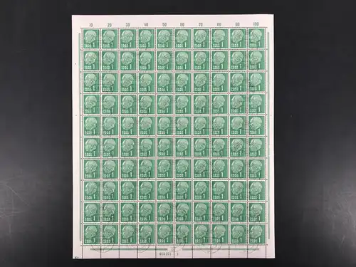 Saarland 100er Bogen 380 gestempelt DZ + HAN #BW8134