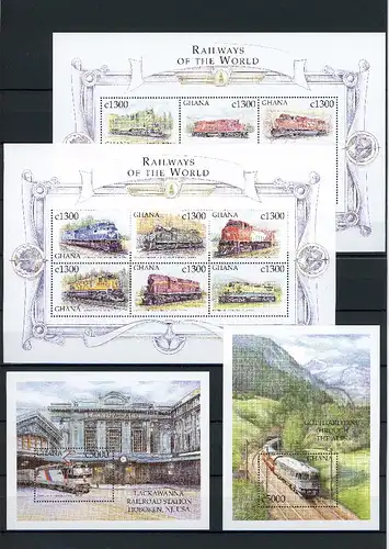 Ghana Kleinbogen 2972-2983, Block 377-378 postfrisch Eisenbahn #IM277